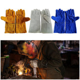 Maxbell PU Leather Welding Gloves Fire Resistant Work Gloves for Build Oven Grilling Yellow