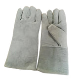 Maxbell PU Leather Welding Gloves Fire Resistant Work Gloves for Build Oven Grilling White