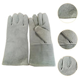 Maxbell PU Leather Welding Gloves Fire Resistant Work Gloves for Build Oven Grilling White