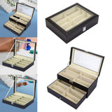 Maxbell Display Case Jewelry Collection Case Storage Organizer Showcase Glasses Case 8 Grids