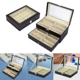 Maxbell Display Case Jewelry Collection Case Storage Organizer Showcase Glasses Case 8 Grids