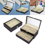 Maxbell Display Case Jewelry Collection Case Storage Organizer Showcase Glasses Case 8 Grids