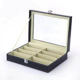 Maxbell Display Case Jewelry Collection Case Storage Organizer Showcase Glasses Case 8 Grids