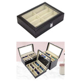 Maxbell Display Case Jewelry Collection Case Storage Organizer Showcase Glasses Case 8 Grids