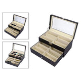 Maxbell Display Case Jewelry Collection Case Storage Organizer Showcase Glasses Case 12 Grids