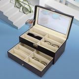 Maxbell Display Case Jewelry Collection Case Storage Organizer Showcase Glasses Case 12 Grids