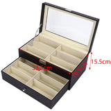 Maxbell Display Case Jewelry Collection Case Storage Organizer Showcase Glasses Case 12 Grids