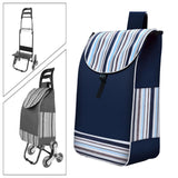 Maxbell Folding Shopping Cart Replacement Bag Drawstring Home Trolley Cart Spare Bag Blue Black
