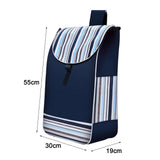 Maxbell Folding Shopping Cart Replacement Bag Drawstring Home Trolley Cart Spare Bag Blue Black