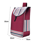 Maxbell Folding Shopping Cart Replacement Bag Drawstring Home Trolley Cart Spare Bag Red