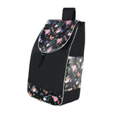 Maxbell Folding Shopping Cart Replacement Bag Drawstring Home Trolley Cart Spare Bag Black Flower