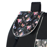 Maxbell Folding Shopping Cart Replacement Bag Drawstring Home Trolley Cart Spare Bag Black Flower
