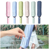 Maxbell Automatic Umbrella Sun Protection Walking Easy Grip Travel Umbrella for Rain Pink