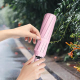 Maxbell Automatic Umbrella Sun Protection Walking Easy Grip Travel Umbrella for Rain Pink