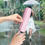 Maxbell Automatic Umbrella Sun Protection Walking Easy Grip Travel Umbrella for Rain Pink