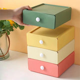 Maxbell Vanity Storage Box School Desktop Kitchen Case Bedroom Desk Organizer Drawer Milky White