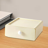 Maxbell Vanity Storage Box School Desktop Kitchen Case Bedroom Desk Organizer Drawer Milky White