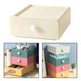 Maxbell Vanity Storage Box School Desktop Kitchen Case Bedroom Desk Organizer Drawer Milky White