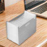 Maxbell Accordian File Organizer Expanding Filing Box Expanding File Folder for Home Gray