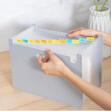 Maxbell Accordian File Organizer Expanding Filing Box Expanding File Folder for Home Gray