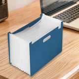 Maxbell Maxbell Accordian File Organizer Expanding Filing Box Expanding File Folder for Home Deep Blue