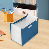 Maxbell Maxbell Accordian File Organizer Expanding Filing Box Expanding File Folder for Home Deep Blue