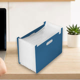 Maxbell Maxbell Accordian File Organizer Expanding Filing Box Expanding File Folder for Home Deep Blue