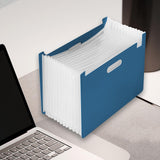 Maxbell Maxbell Accordian File Organizer Expanding Filing Box Expanding File Folder for Home Deep Blue
