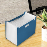 Maxbell Maxbell Accordian File Organizer Expanding Filing Box Expanding File Folder for Home Deep Blue