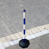 Maxbell Traffic Delineator Post Cone Parking Post Water Fillable Garage Caution Sign Blue White