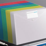Maxbell 10 Pieces File Folder with Label Pocket for Bill Receipt Cards Business Trip white