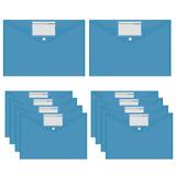 Maxbell 10 Pieces File Folder with Label Pocket for Bill Receipt Cards Business Trip blue