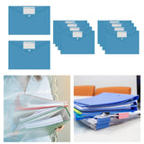 Maxbell 10 Pieces File Folder with Label Pocket for Bill Receipt Cards Business Trip blue