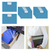 Maxbell 10 Pieces File Folder with Label Pocket for Bill Receipt Cards Business Trip blue