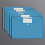 Maxbell 10 Pieces File Folder with Label Pocket for Bill Receipt Cards Business Trip blue