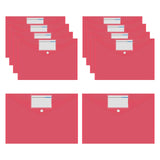 Maxbell 10 Pieces File Folder with Label Pocket for Bill Receipt Cards Business Trip red