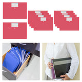 Maxbell 10 Pieces File Folder with Label Pocket for Bill Receipt Cards Business Trip red