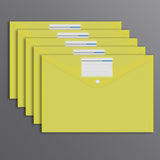 Maxbell 10 Pieces File Folder with Label Pocket for Bill Receipt Cards Business Trip yellow