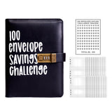 Maxbell Envelope Challenge Binder Budget Book for Budgeting Challenging Saving Money Black