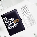 Maxbell Envelope Challenge Binder Budget Book for Budgeting Challenging Saving Money Black