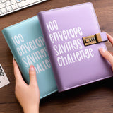 Maxbell Envelope Challenge Binder Budget Book for Budgeting Challenging Saving Money Purple