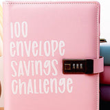 Maxbell Envelope Challenge Binder Budget Book for Budgeting Challenging Saving Money Pink