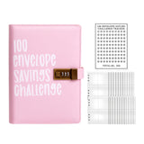 Maxbell Envelope Challenge Binder Budget Book for Budgeting Challenging Saving Money Pink