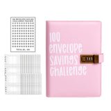 Maxbell Envelope Challenge Binder Budget Book for Budgeting Challenging Saving Money Pink