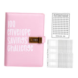 Maxbell Envelope Challenge Binder Budget Book for Budgeting Challenging Saving Money Pink