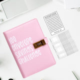 Maxbell Envelope Challenge Binder Budget Book for Budgeting Challenging Saving Money Pink