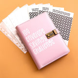 Maxbell Envelope Challenge Binder Budget Book for Budgeting Challenging Saving Money Pink