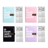 Maxbell Envelope Challenge Binder Creative PU Leather Stuffing Envelopes Binder Black