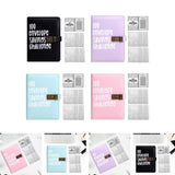 Maxbell Envelope Challenge Binder Creative PU Leather Stuffing Envelopes Binder Black