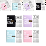 Maxbell Envelope Challenge Binder Creative PU Leather Stuffing Envelopes Binder Black